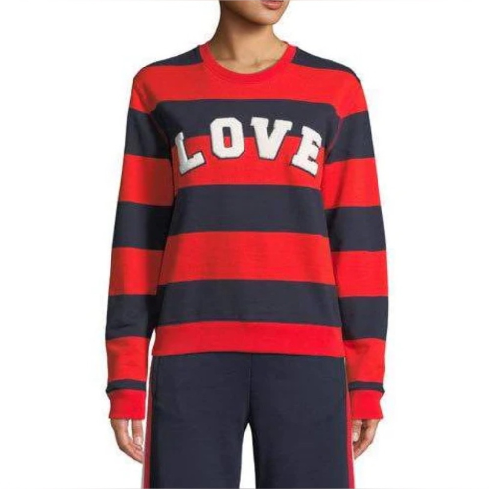 TORY BURCH SPORT Striped Letterman Crew $148